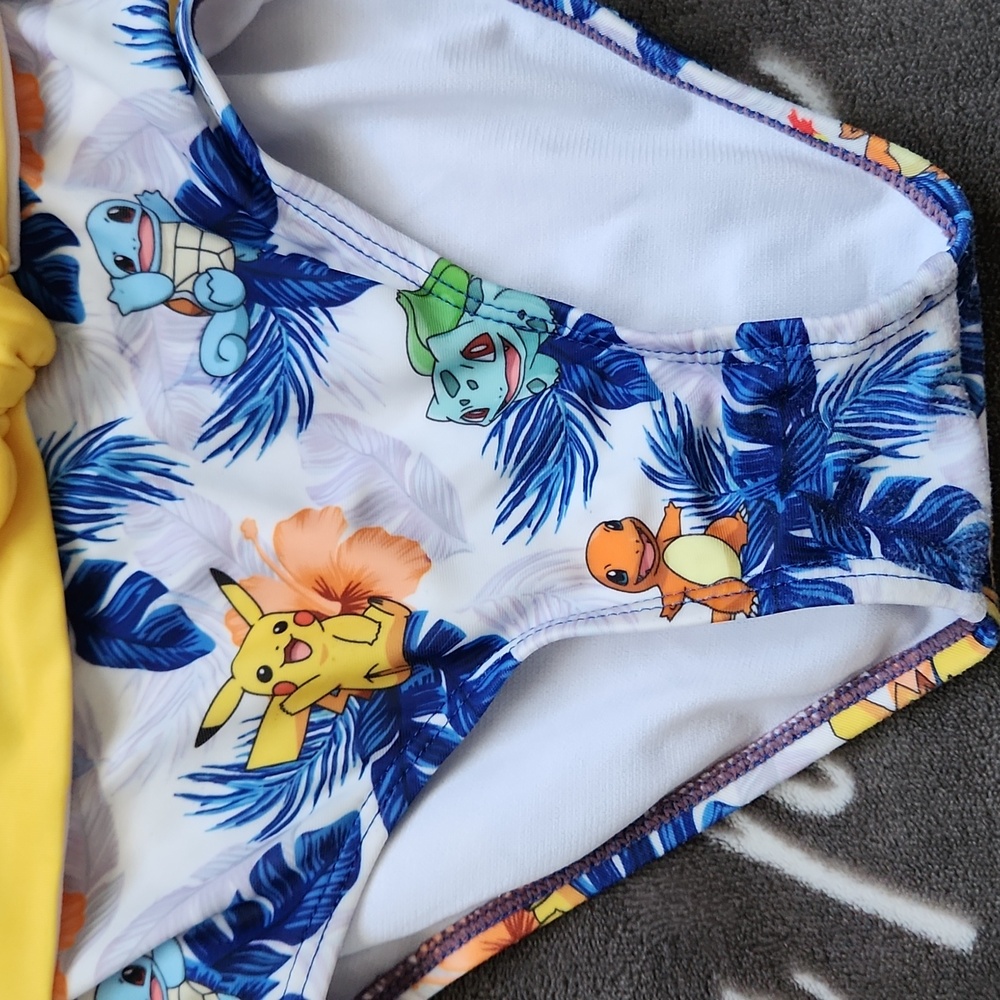 Cute Pikachu Tropical Beachy Swimsuit Swim Suit Bathing Suit - Picture 3 of 5